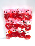 6" White & Pink Bears - Dozen
