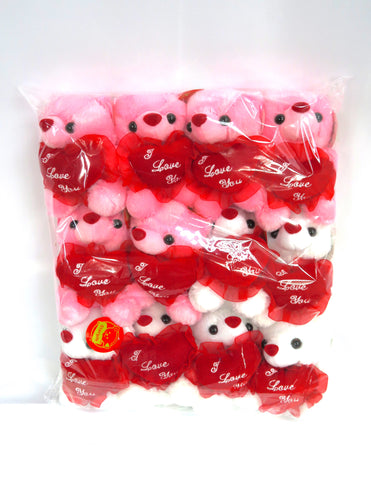 6" White & Pink Bears - Dozen